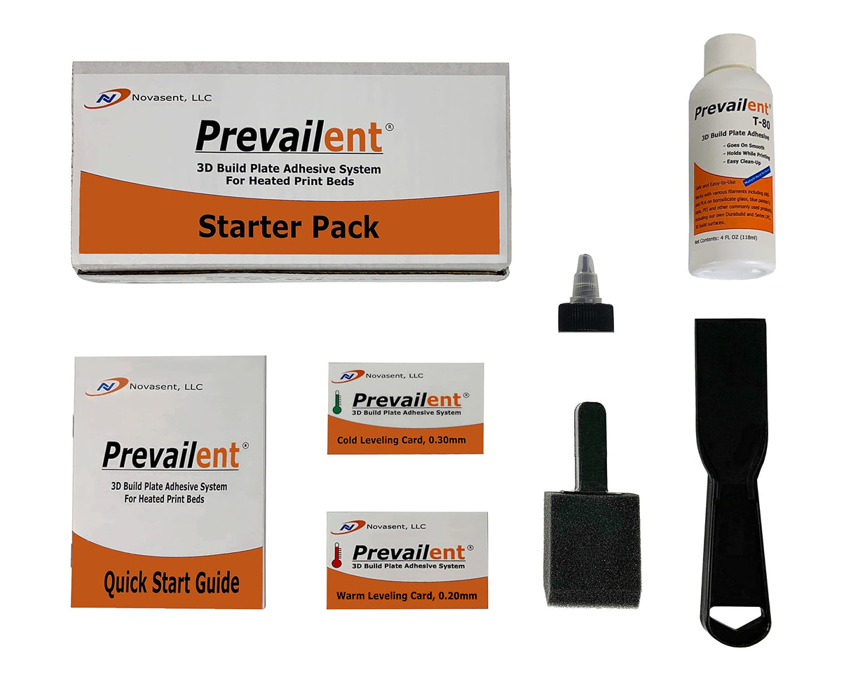 Prevailent T-80, 3D Printer Adhesive Bed Glue Starter Pack - Helps Prevent Warping, Strong Hold and Easy Release with Various Filament Types Including PLA, ABS, TPU, and PETG, 4 fl oz. (118ml) Prevailent