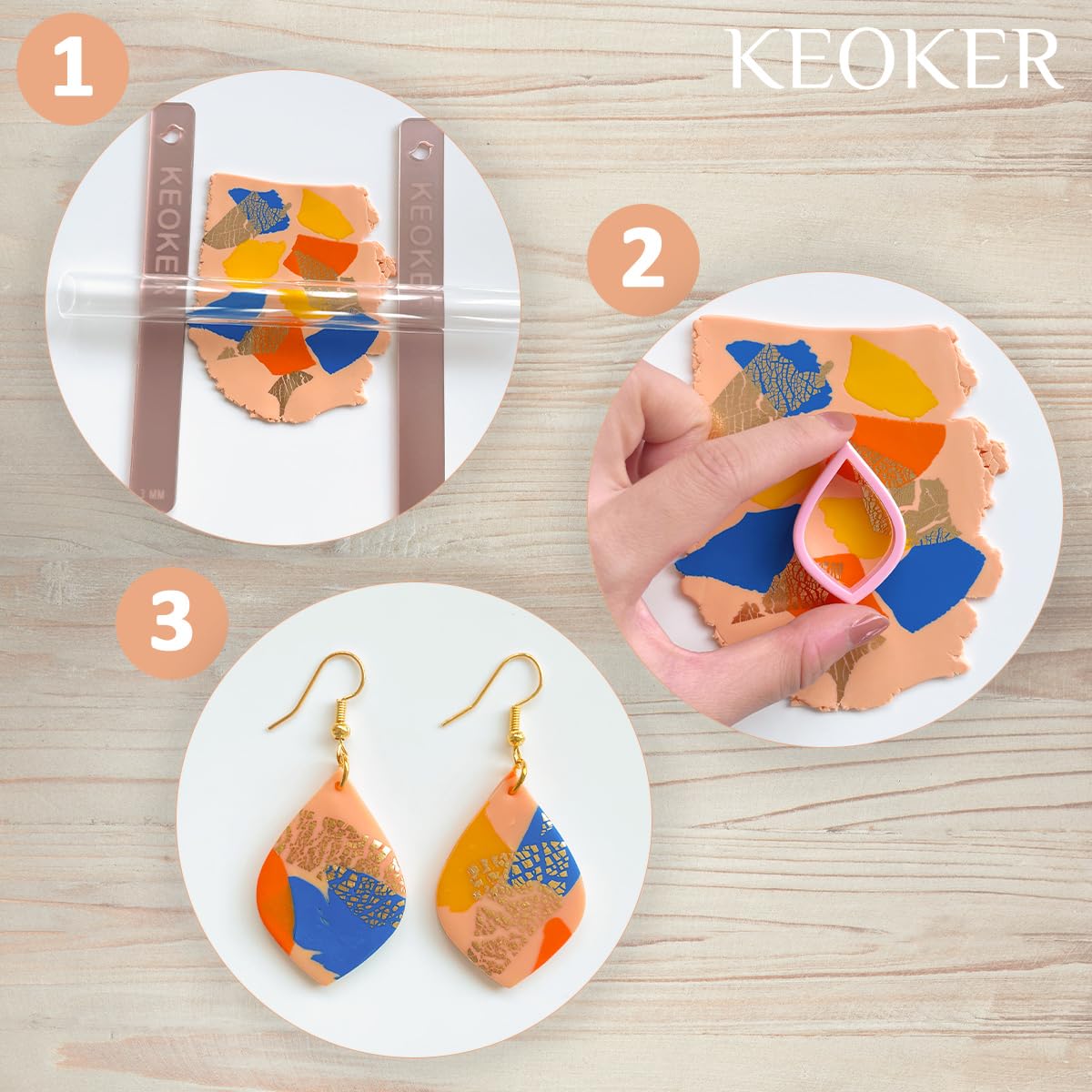 Keoker Polymer Clay Earring Making Kit, Polymer Clay Jewelry Making Kit, Great Gift, Earring Making Kit Keoker