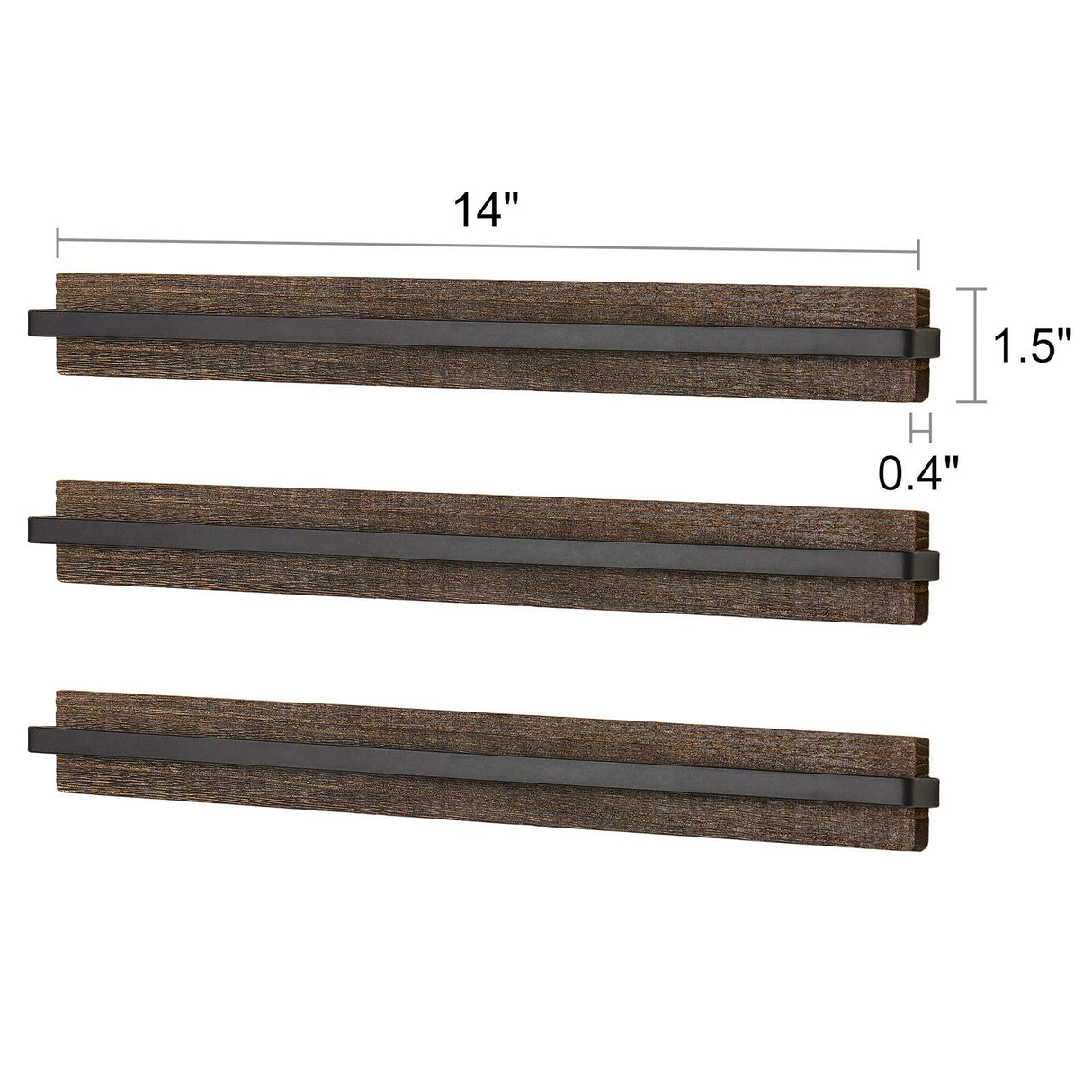 Mkono Wood Sunglasses Storage Organizer Wall Mounted Rustic Eyeglasses Display Holder Eyewear Glasses Hanging Rack for Entryway Living Room Bedroom, 3 Pack, Brown Mkono