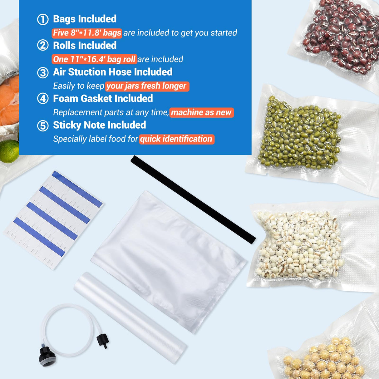 INKBIRD Vacuum Sealer Machine with 160W Double Pump, Full Automoatic Pro Vacuum Sealer for Food Preservation with Liquid/Moist/Dry Food, Food Sealer with Removable Drip Tray, Roll Storage and Cutter Inkbird