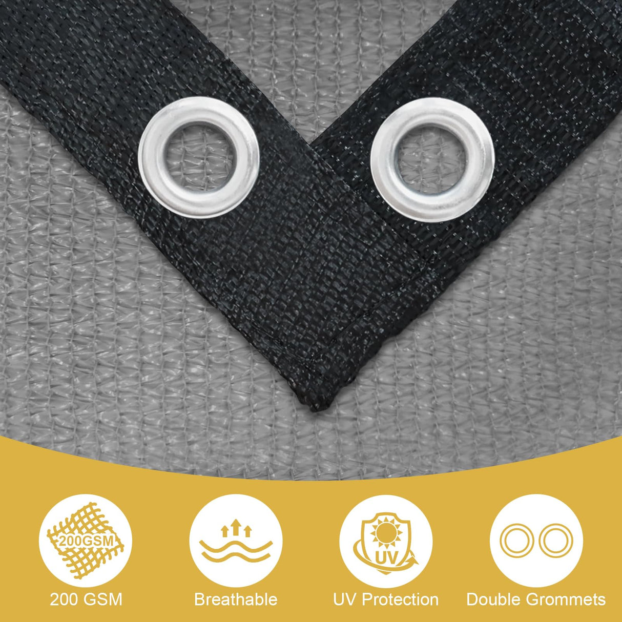 Shade&Beyond Customized Size 90% Sun Shade Cloth with Grommets, 08' X 12' Pergola Shade Cover Canopy, Mesh Tarp Sun Screens for Patio, Outdoor, Garden, Backyard, Light Gray, GN02 Shade&Beyond