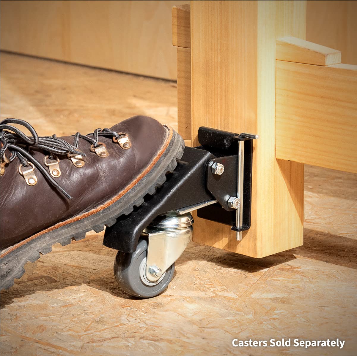 POWERTEC 71132 Quick-Release Workbench Caster Plates, 4-Pack POWERTEC