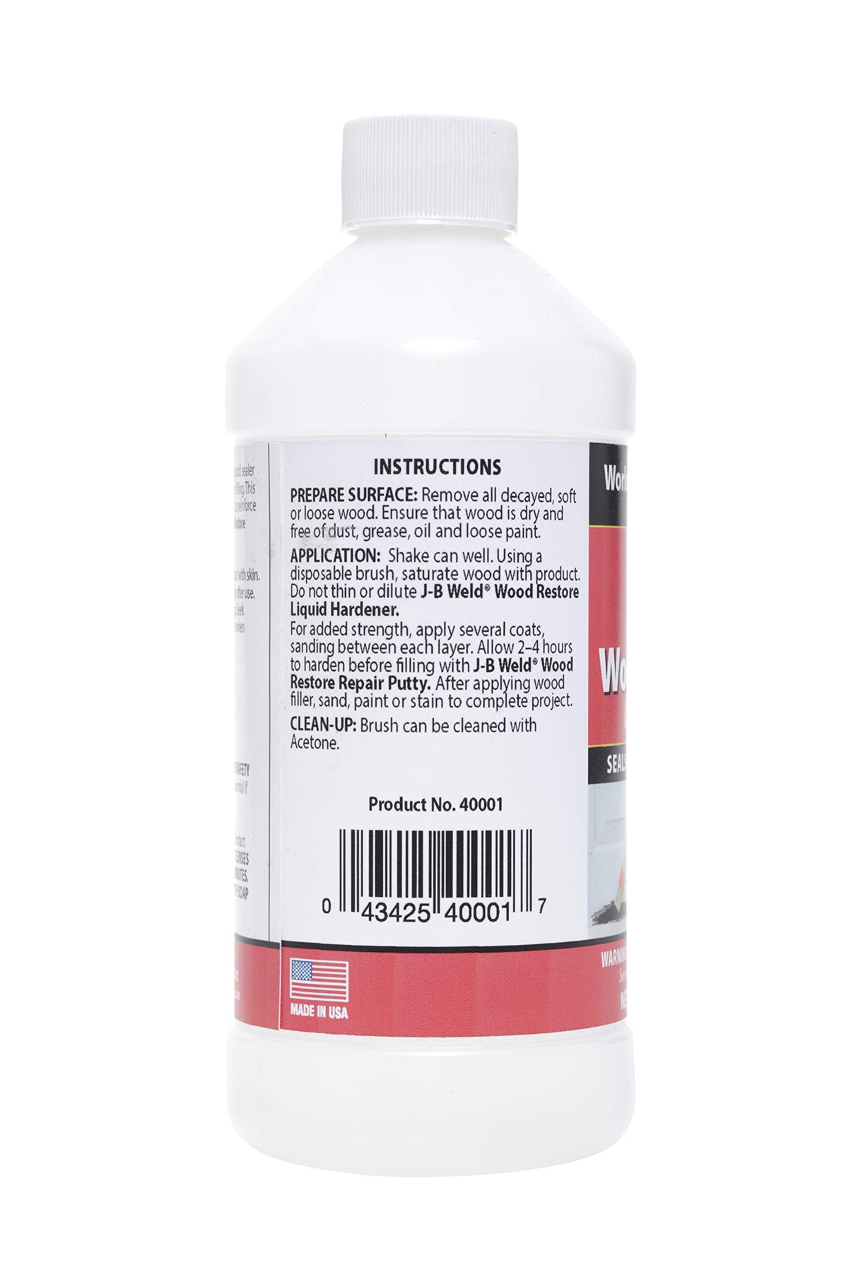 J-B Weld 40001 Wood Restore Liquid Hardener - 16 oz., Original version J-B Weld