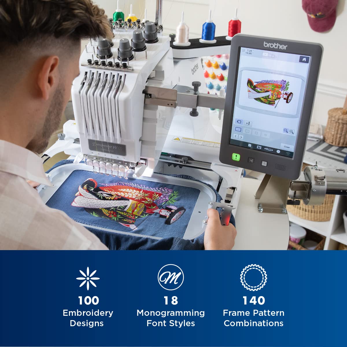 Brother PR680W Embroidery Machine and Accessory Bundle Brother