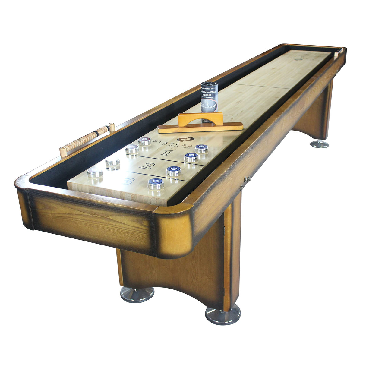 Playcraft Georgetown Honey 12 Foot Shuffleboard Table Playcraft