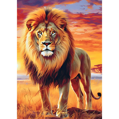SENQAO Lion Diamond Painting Kits, Beast 5D Diamond Art Kits, Gem Art Painting with Diamonds Dots, Arts and Crafts for Beginners Adult Kids Wall Decor 12x16inch