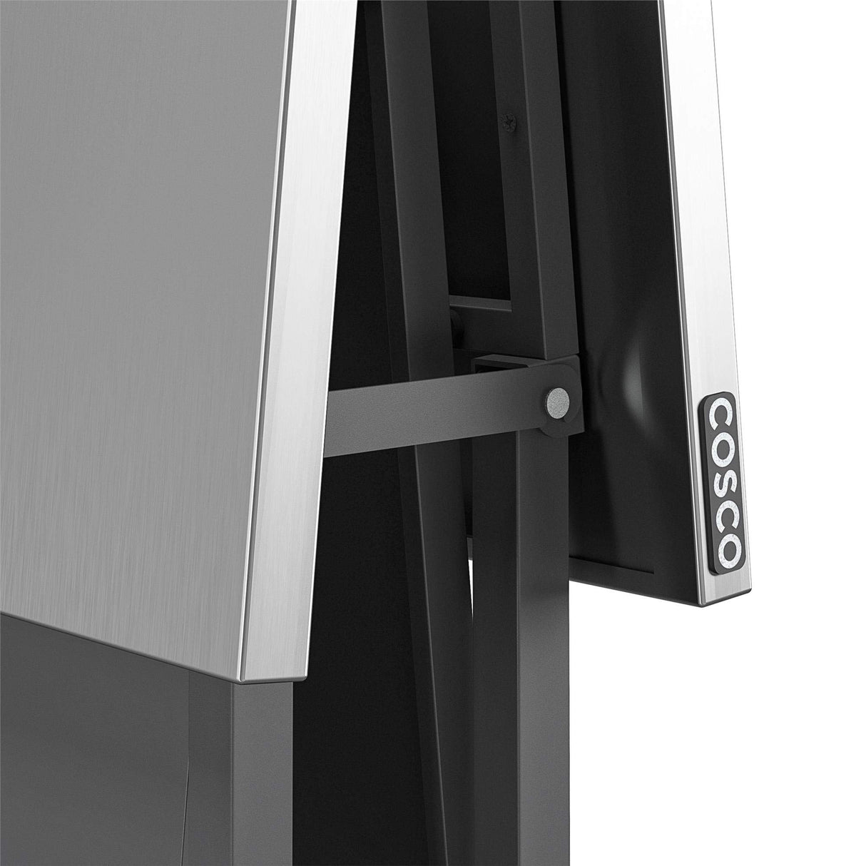 COSCO SmartFold Portable Workbench/Folding Utility Table with Locking Casters, 600 lb. Capacity, Stainless Steel Top Cosco