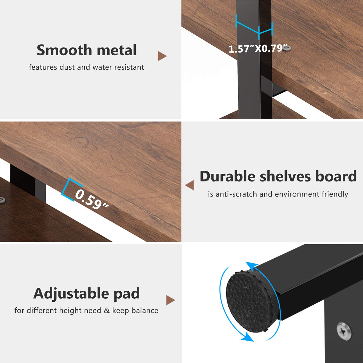 Tribesigns Vintage Industrial 5-Tier Bookshelf - Retro Brown, 72 H x 12 W x 47 L Inches Tribesigns