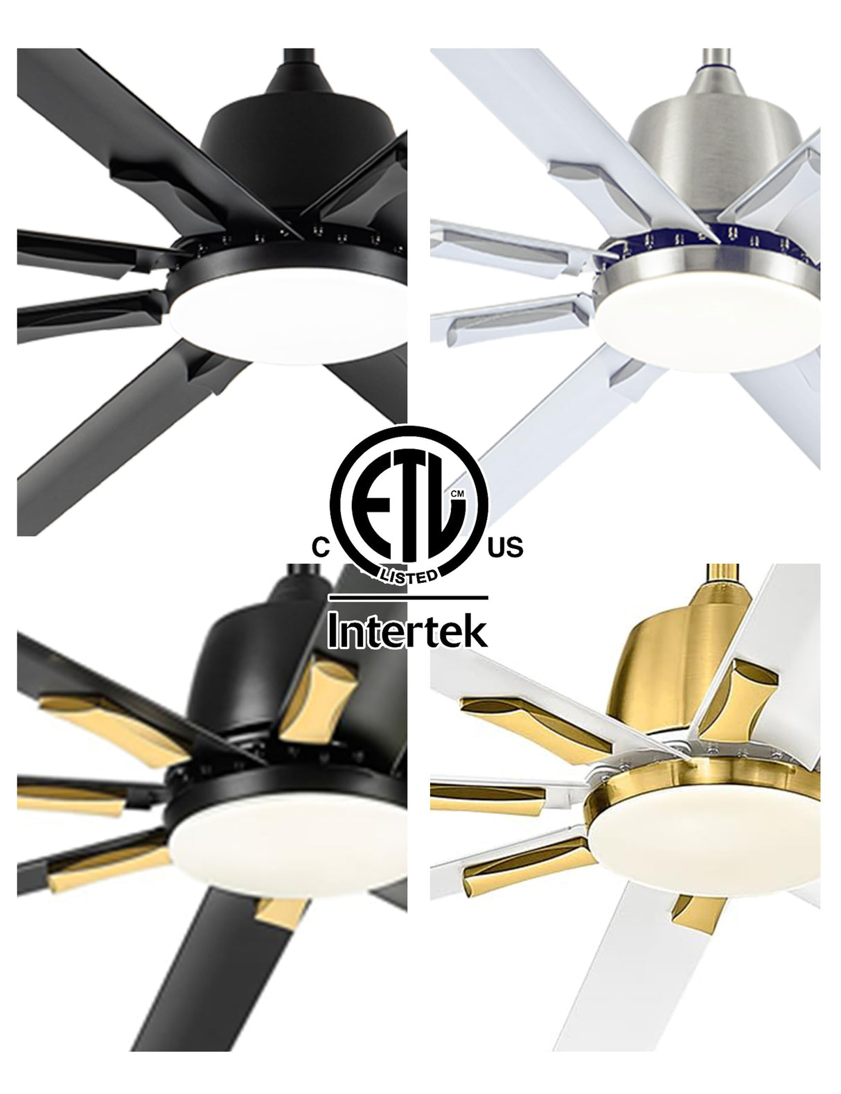 Maxslak 72 Inch Ceiling Fan with Light,Industrial Ceiling Fan with 8 Black Aluminium Blades,Smart Fan Works with Alexa,Garage Outdoor/Indoor Fan for Patio and Living Room Maxslak