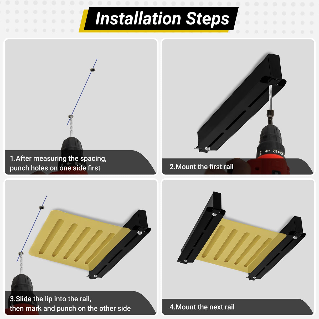 Eastrexon 6-bin Overhead Garage Storage Rack, Ceiling Storage Racks Heavy Duty, Powder Coated Tote Storage Rack for Garages, Sheds, Storerooms (7 PCS, for 6 Bins) Eastrexon