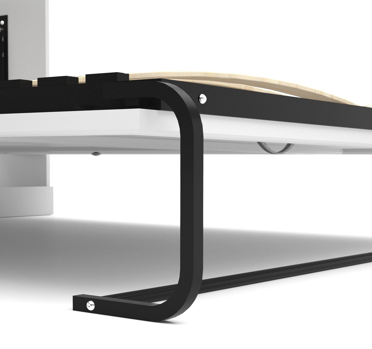 Bestar Versatile Queen Murphy Bed with 2 Shelving Units by White Bestar