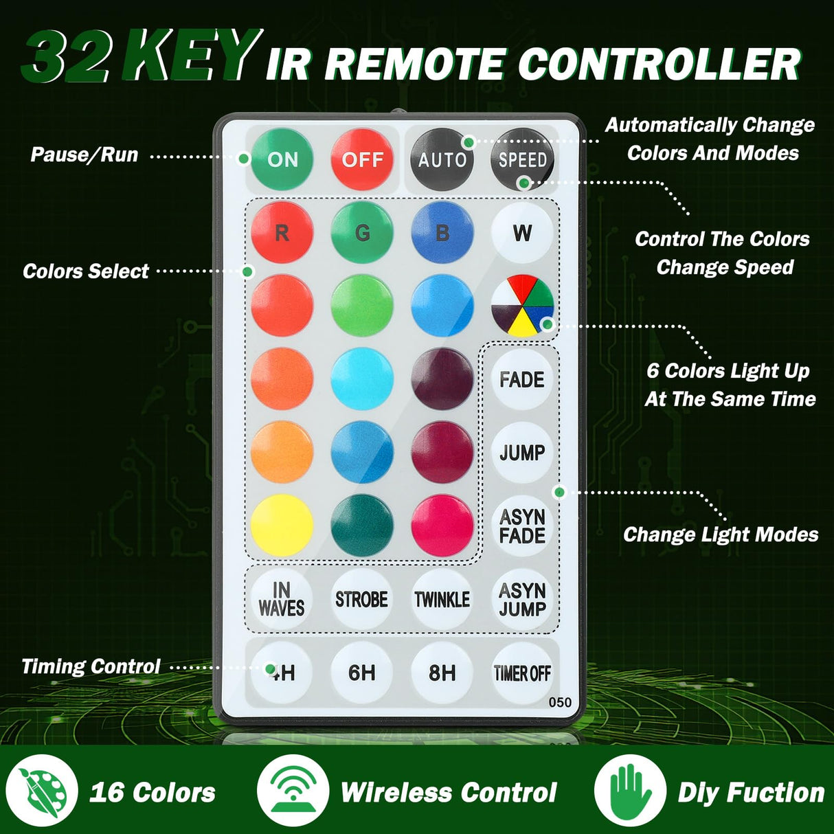 moveland RGB LED Christmas Car Wreath - 16 Colors Changeable Car Artificial Wreath with Remote Control - 12V Plug-in Wreath Lighting with Red Bow - Christmas Car Decoration moveland