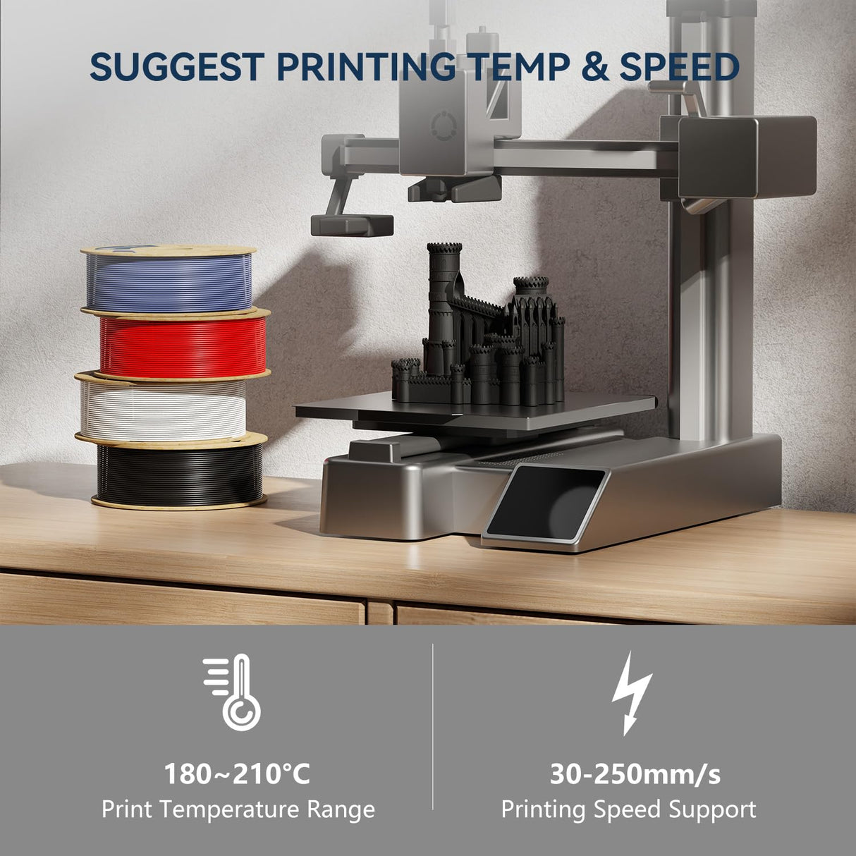 Fugacity PETG Filament 1.75mm,3D Printer Filament 1KG Spool (N.W 2.2lbs), Dimensional Accuracy +/- 0.02mm, Enhanced Printing Effect Fits Most FDM 3D Printers FugaCity