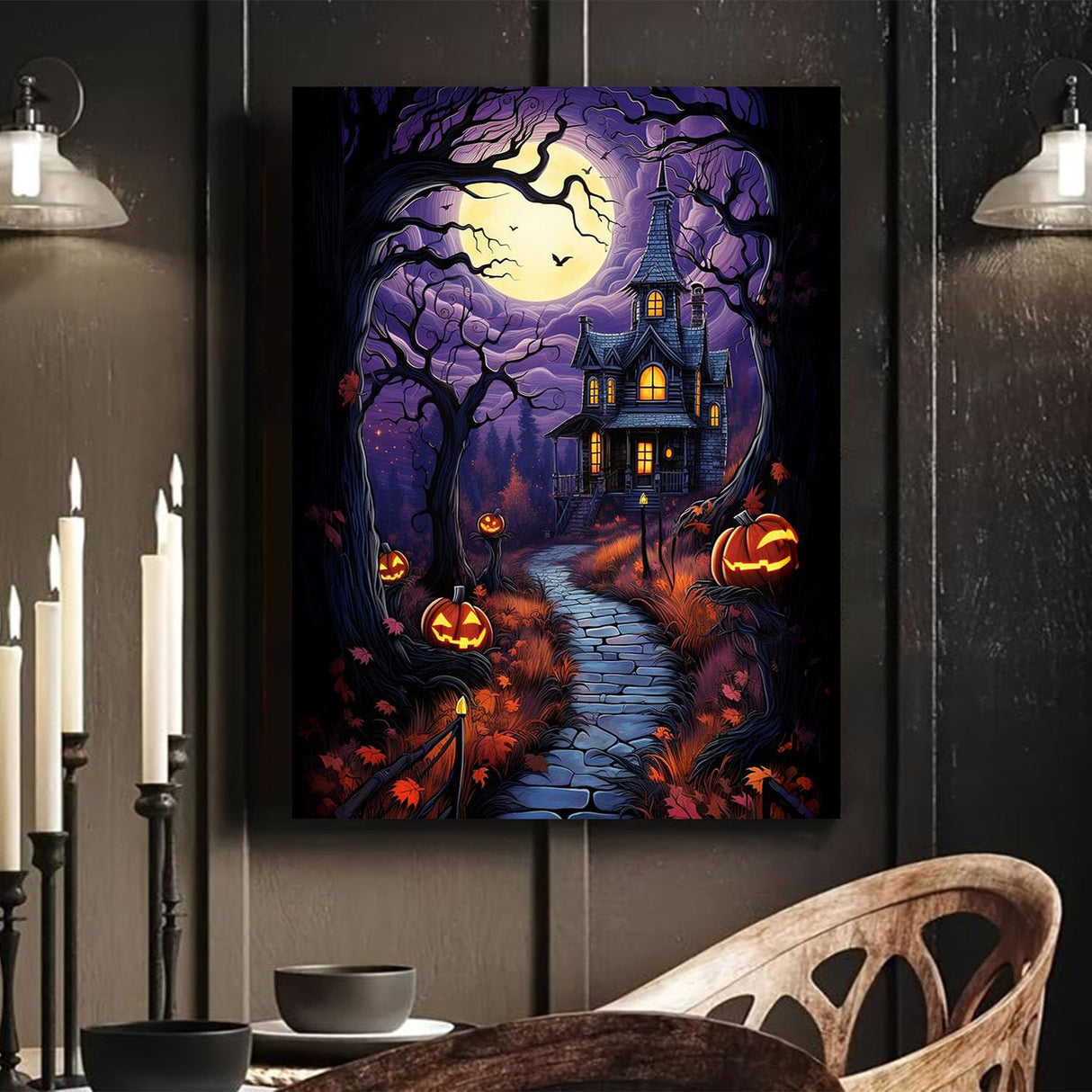 Arttoplus Halloween Paint by Numbers Kit for Adults Beginner-Castle Adult Paint by Number Kits on Canvas, DIY Acrylic Oil Painting by Numbers for Adults for Gift Home Wall Decor(16x20inch) Arttoplus