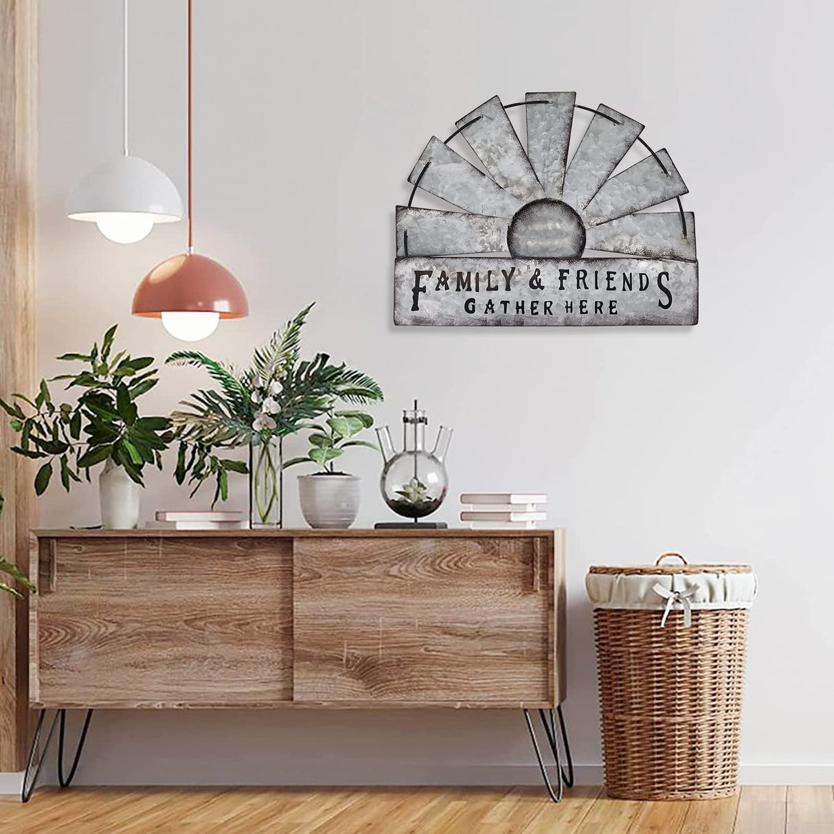 Fleecy day Metal Half Windmill Decor, Rustic Farmhouse Wall Art Decor, Metal Art Wall Decor for Living Home Bedroom Dark Kitchen Fleecy day