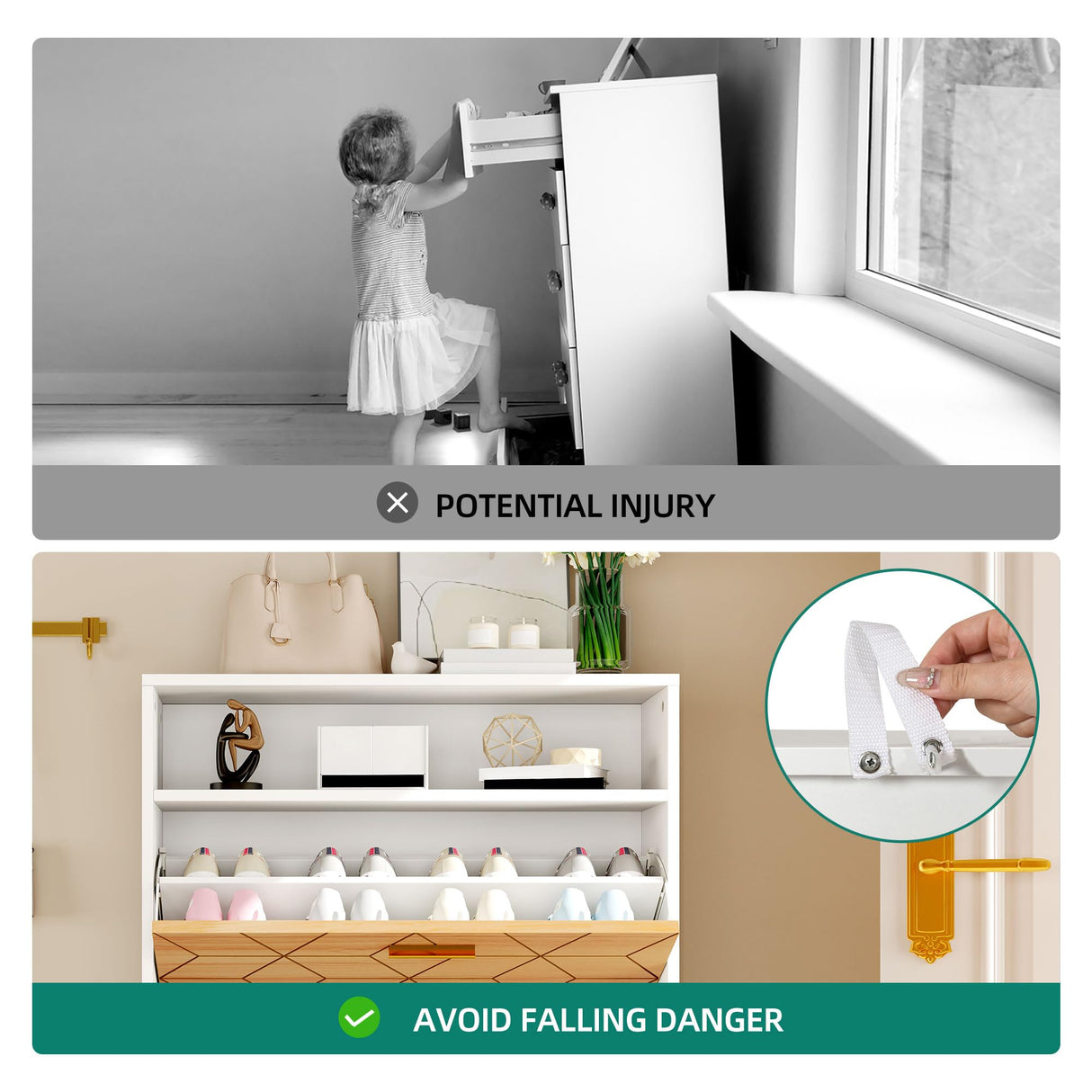 YITAHOME Shoe Cabinet with 2 Flip Drawers for Entryway, Large Shoe Storage Cabinet with Shoe Storage Bench, Hidden Narrow Shoe Rack with Door for Living Room, White YITAHOME