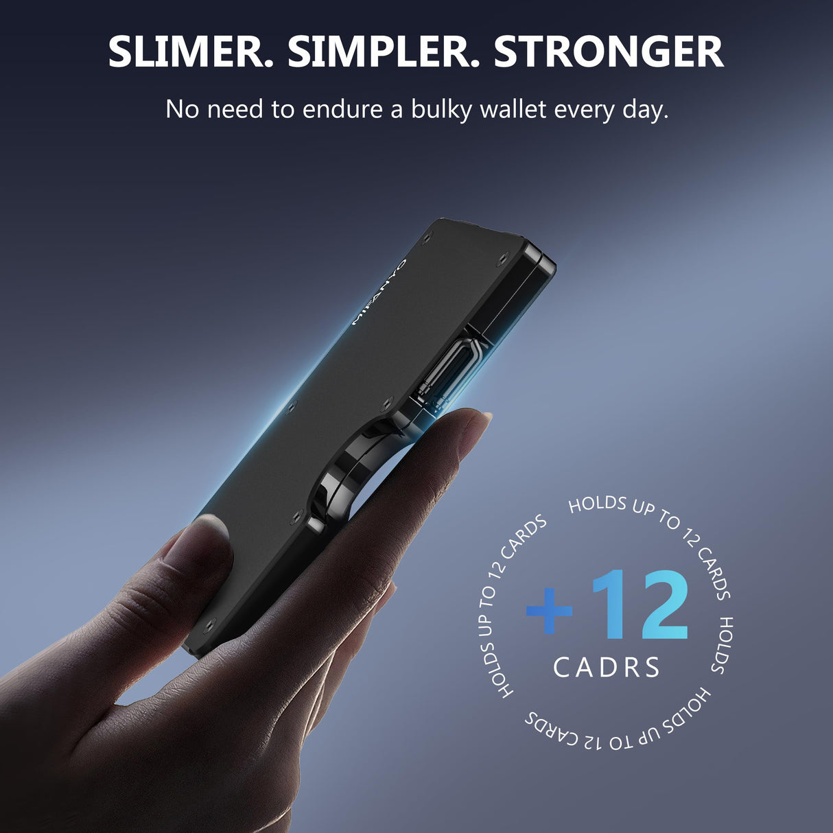 MIFANYO Minimalist Aluminum Wallet for Men, Slim RFID Blocking Money Clip, Front Pocket Metal Card Holder for Business Travel, Wood Grain American Flag, Personalized USA Gift for Soldiers Veteran MIFANYO