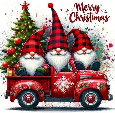 DYAIANGMU Christmas Paint by Numbers Kit for Adults Beginner,Gnome Paint by Number Kits on Canvas for Adults Beginner,Digital Oil Painting Kits for Home Wall Decor 15.7X15.7 Inch (with Frame)