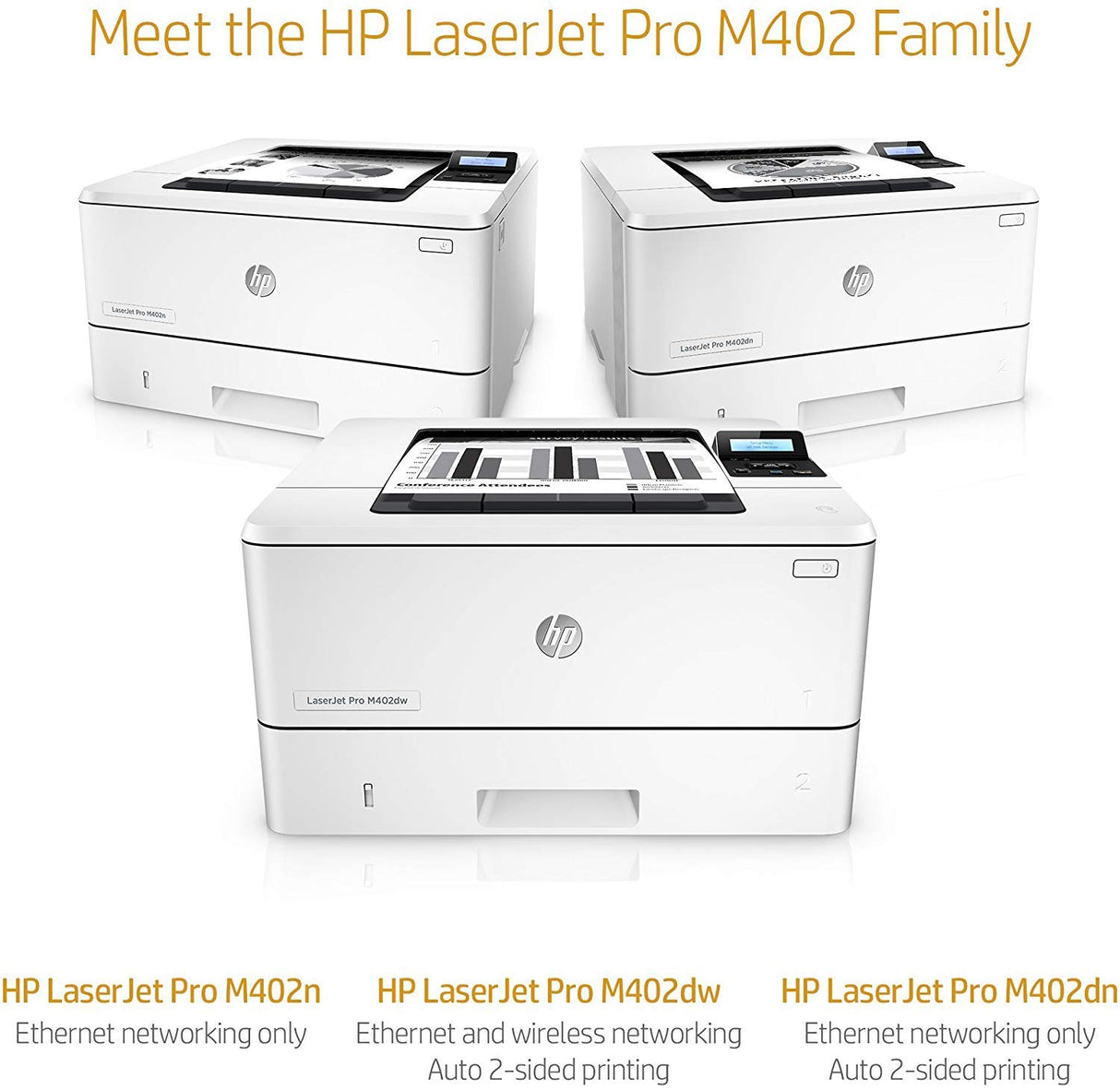 HP LaserJet Pro M402dn Monochrome Laser Printer with Built-in Ethernet & Double-Sided Printing, Amazon Dash replenishment ready (C5F94A), A4 HP