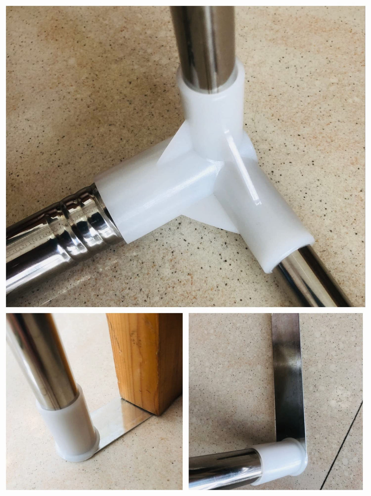 KingKara Canopy Bed Frames Post Queen Full Size Stainless Steel Netting Bed Canopy Frame Poles Four Corner Bed Bracket Fit for Metal Bed Wood Bed Bedroom Décor (Queen) KingKara