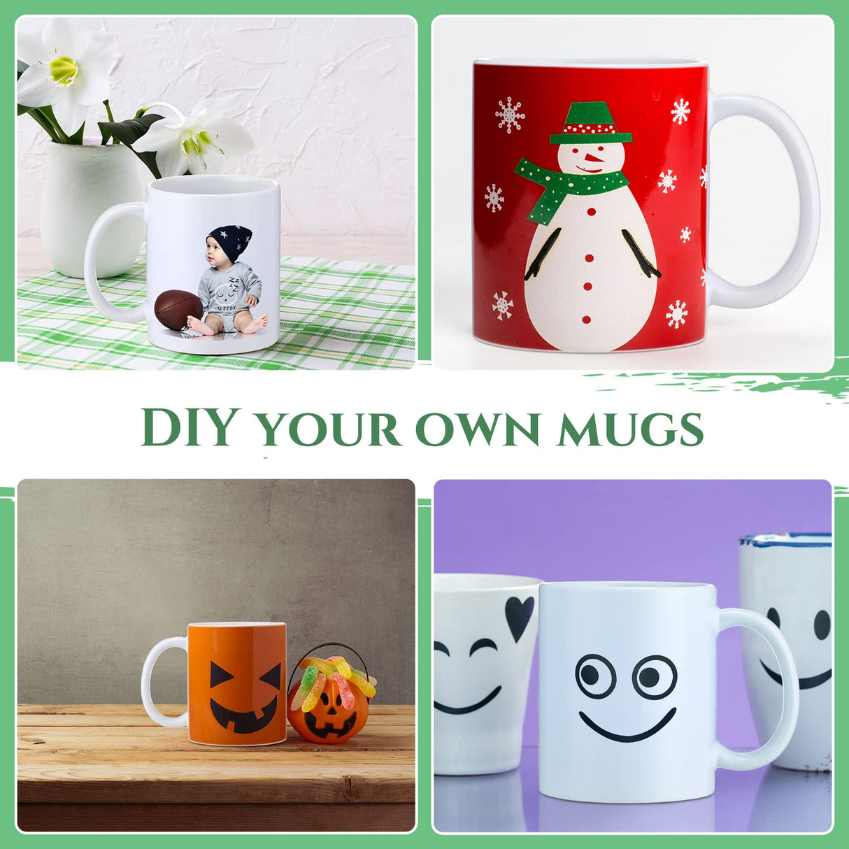 Irenare 30 Pack Sublimation Mugs Bulk, 11 oz Sublimation Coffee Mugs White Blank Ceramic Coated Cup for Art Gifts DIY Craft Irenare