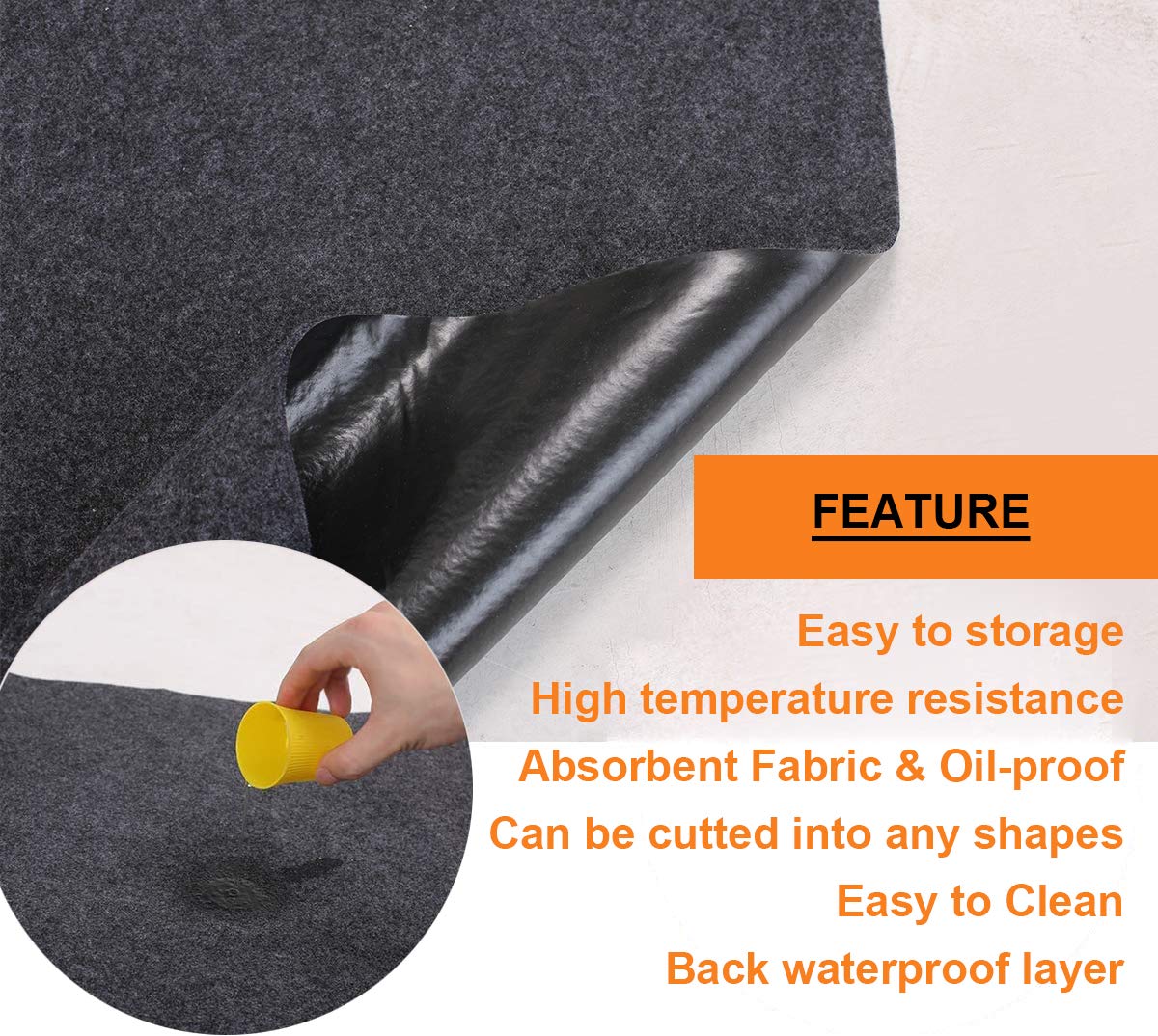 Brinman Under Grill Mat,Premium Grill Mat for Deck, Under Grill Floor Mats to Protect Deck,BBQ Mat for Under BBQ, Absorbent Oil Pad Protector for Decks and Patios,Waterproof, Reusable,(36x30 Inches)… Brinman