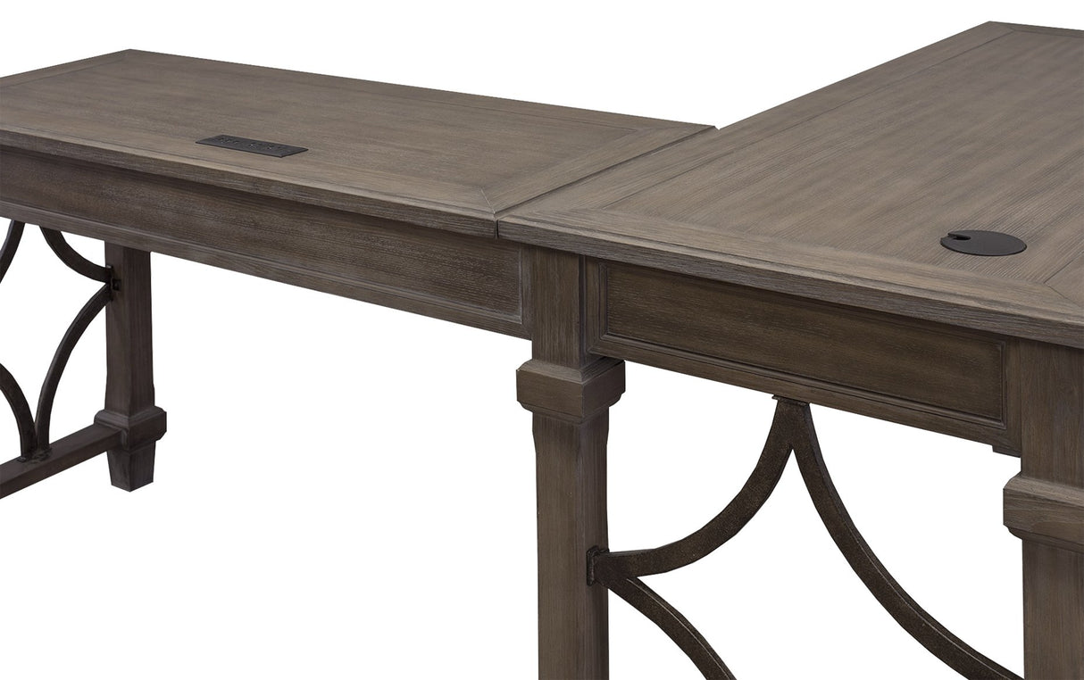 Martin Furniture Desk And Return, Weathered Dove Martin Furniture