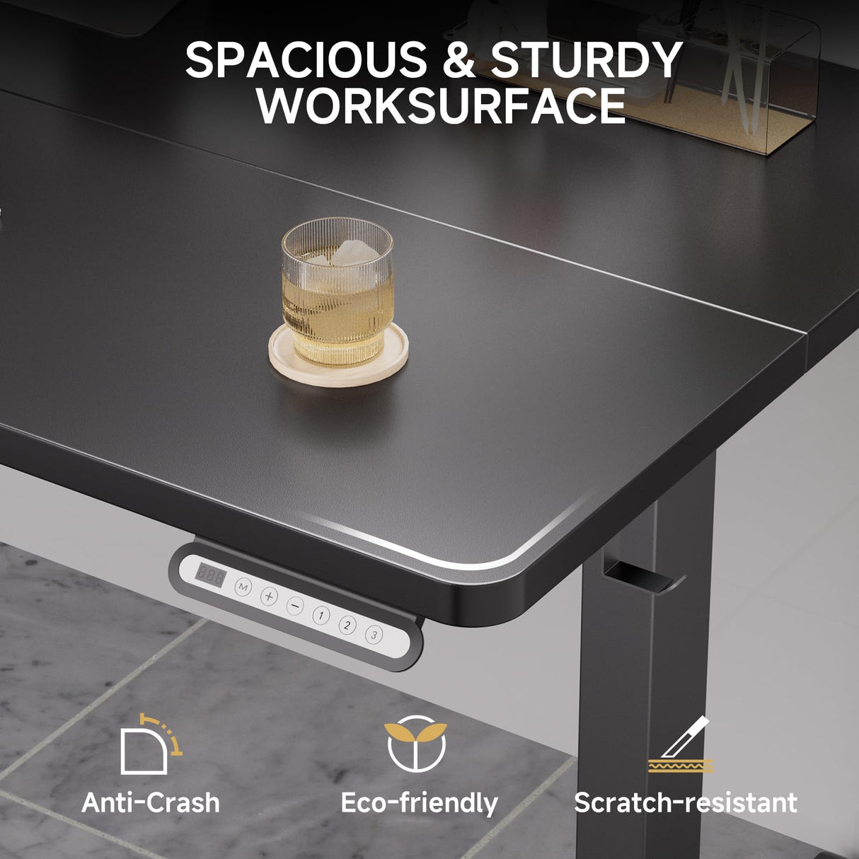 GTRACING Electric Standing Desk, 55 x 24 Inches Sit Stand up Desk with Memory Preset Controller, Height Adjustable Ergonomic Home Office Computer Desk (Black) GTRACING