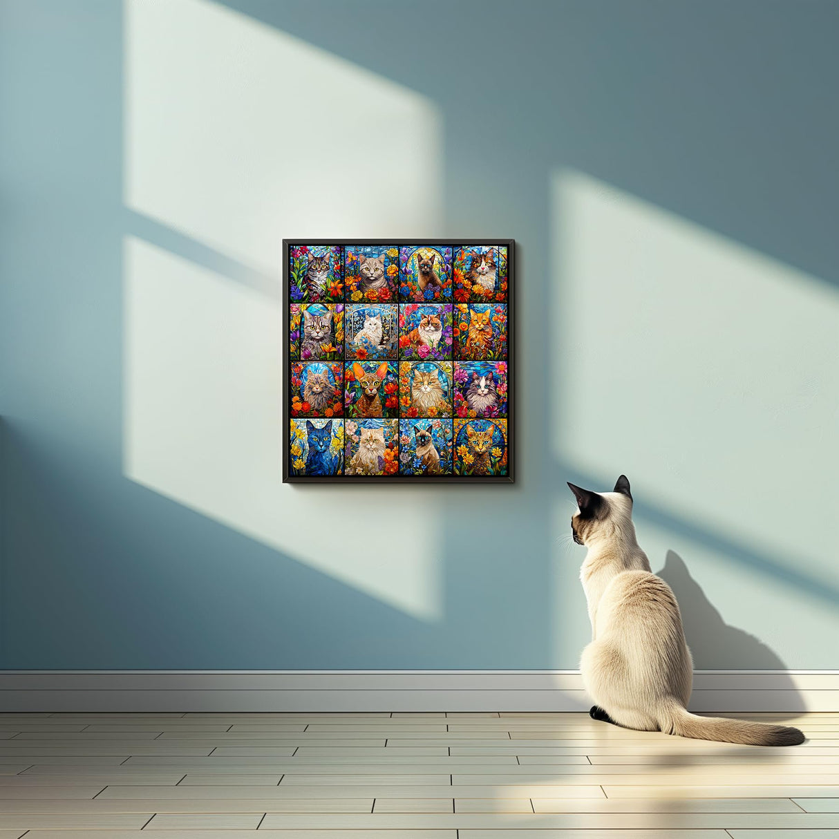 Bgraamiens Puzzle- Stained Glass Puzzle Cat Puzzles for Adults 1000 Pieces, Colorful Kitten Collage Puzzles 1000 Pieces,Challenging Jigsaw Puzzles for Adults Bgraamiens