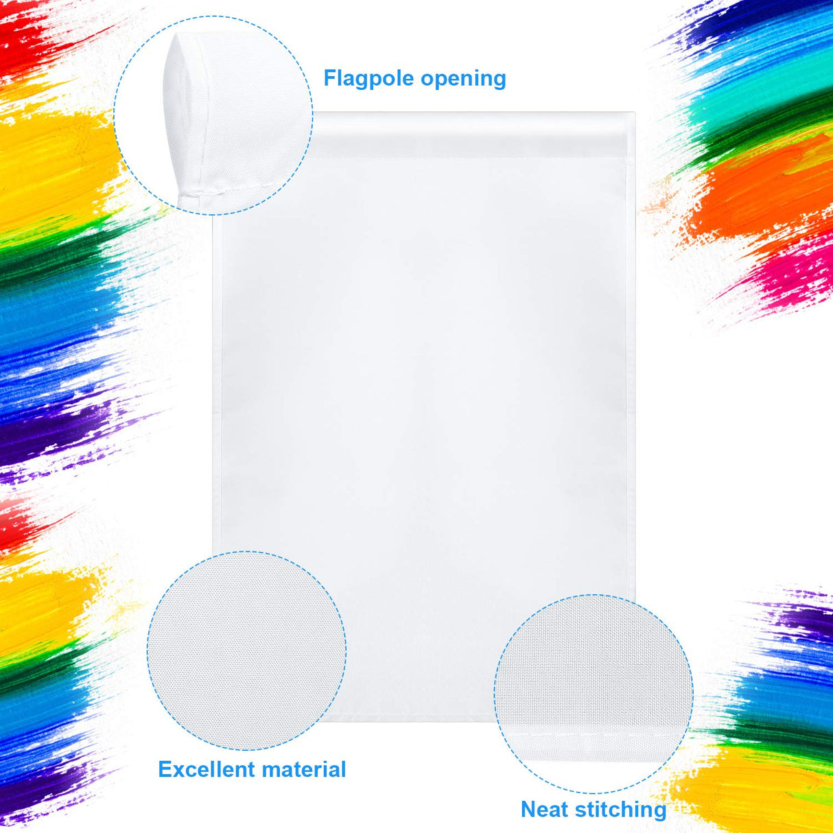 Blank Sublimation Garden Flag DIY Lawn Garden Flags Polyester Banners Flag for Indoor Outdoor Courtyard Decoration, 11.8 x 17.7 Inches Boao