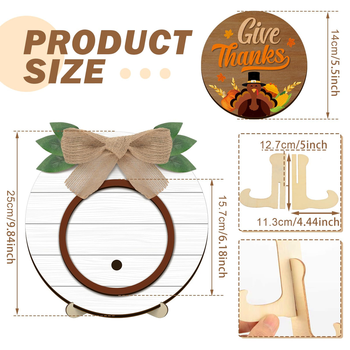 Geetery 17 Pieces Christmas Interchangeable Season Sign DIY Holiday Icons Decor with Wooden Easel Round Home Decorative with 15 Seasonal Icons Holiday Sign Set for Tabletop Fireplace Porch Decoration Geetery