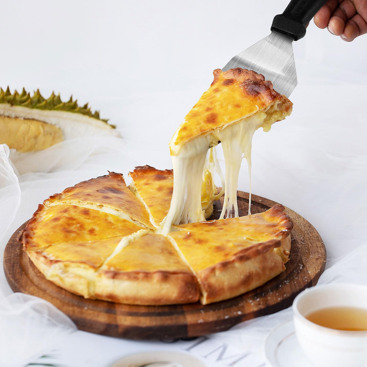 Metal Spatulas for kitchen Use, 2 Pieces Professional Serving Spatula with Heat Resistant Handle, 9.8 Inch Stainless Steel Spatula Ideal for Pancakes, Eggs, Griddle Scraper, BBQ or Desserts volikos