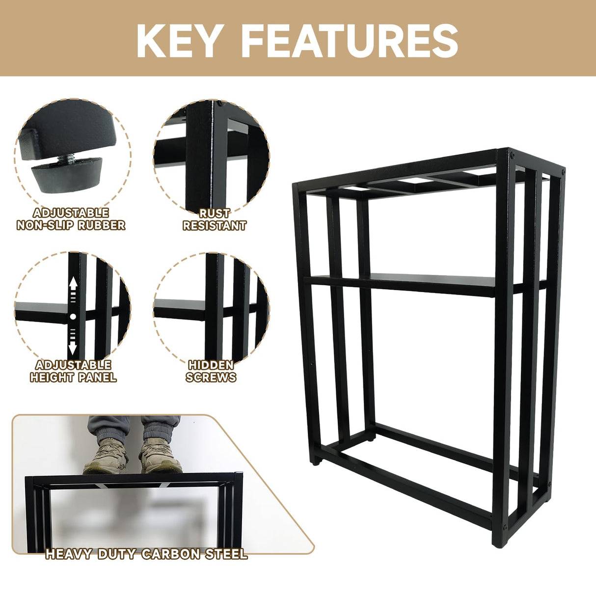 MEWSDEN 10 Gallon Fish Tank Stand, Heavy Duty Metal Aquarium Stands, Reptile Tank, Turtle Tank, Breeder Tank Stand, Fish Tank and Stand Combo Set (10 Gallon 24.8"x9.25") MEWSDEN