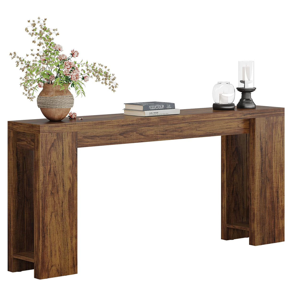 Tribesigns 70.9-Inch Extra Long Console Table, Farmhouse Wood Sofa Table Behind Couch, Narrow Entryway Accent Table for Living Room, Hallway, Entrance, Foyer, Dark Brown Tribesigns