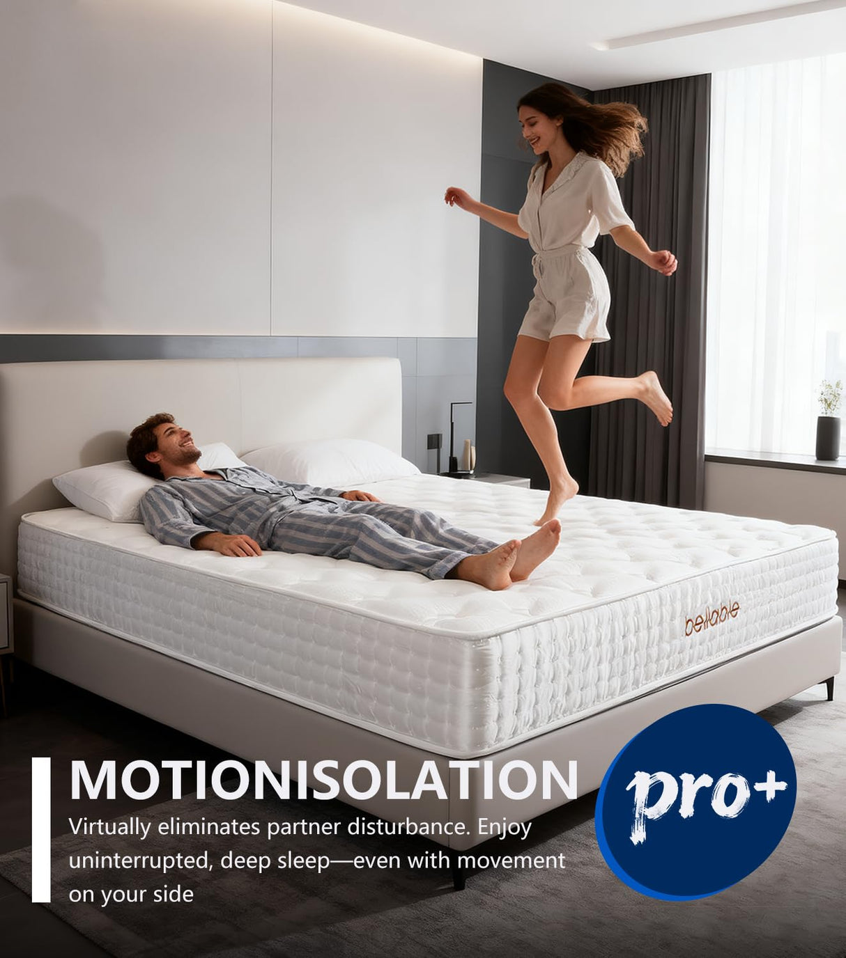 Full Mattress, 14 Inch Hybrid Full XL Mattress in a Box with Gel Memory Foam & Individually Pocket Springs, Medium Firm for Pressure Relief, Motion Isolation, Back Pain Relief CertiPUR-US Certified bellable