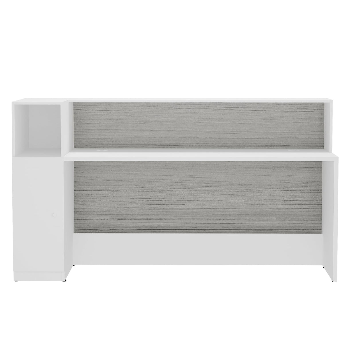 Modern Reception Desk with Storage Shelves, Front Counter Table for Office, Lobby, Salon, Retail Store, Spa, Clinic, Hotel, Showroom (75" inch) ALFA BUSINESS