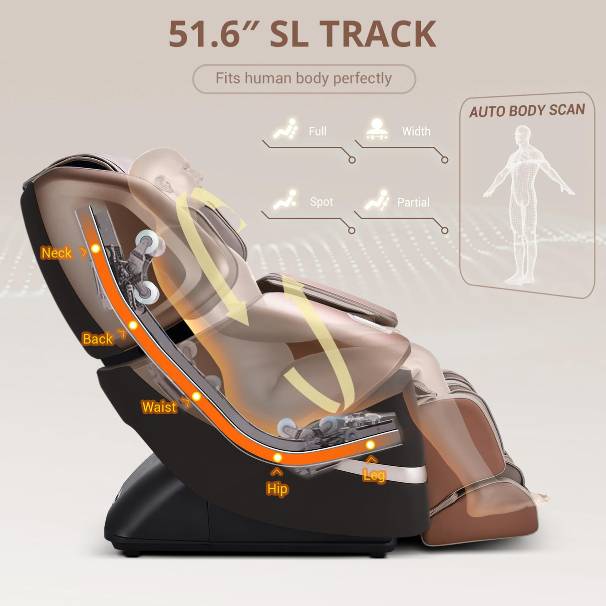 MYNTA 2025 4D Massage Chair for Full Body, 4D+2D Dual Mechanism with Waist & Shawl Heating, Zero Gravity Recliner Foot & Calf Massage, Extended SL-Track, Music Sync with Hi-Fi Bluetooth Speaker MYNTA