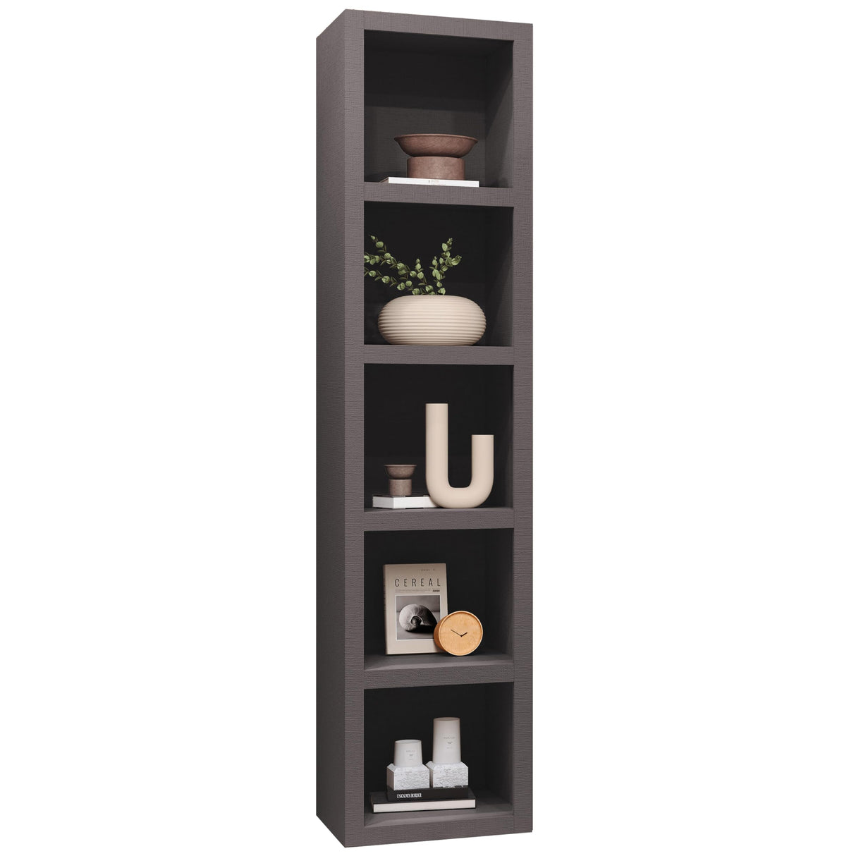 Oakland Living Dark Grey 85-in Tall Wooden Bookcase Shelf Oakland Living