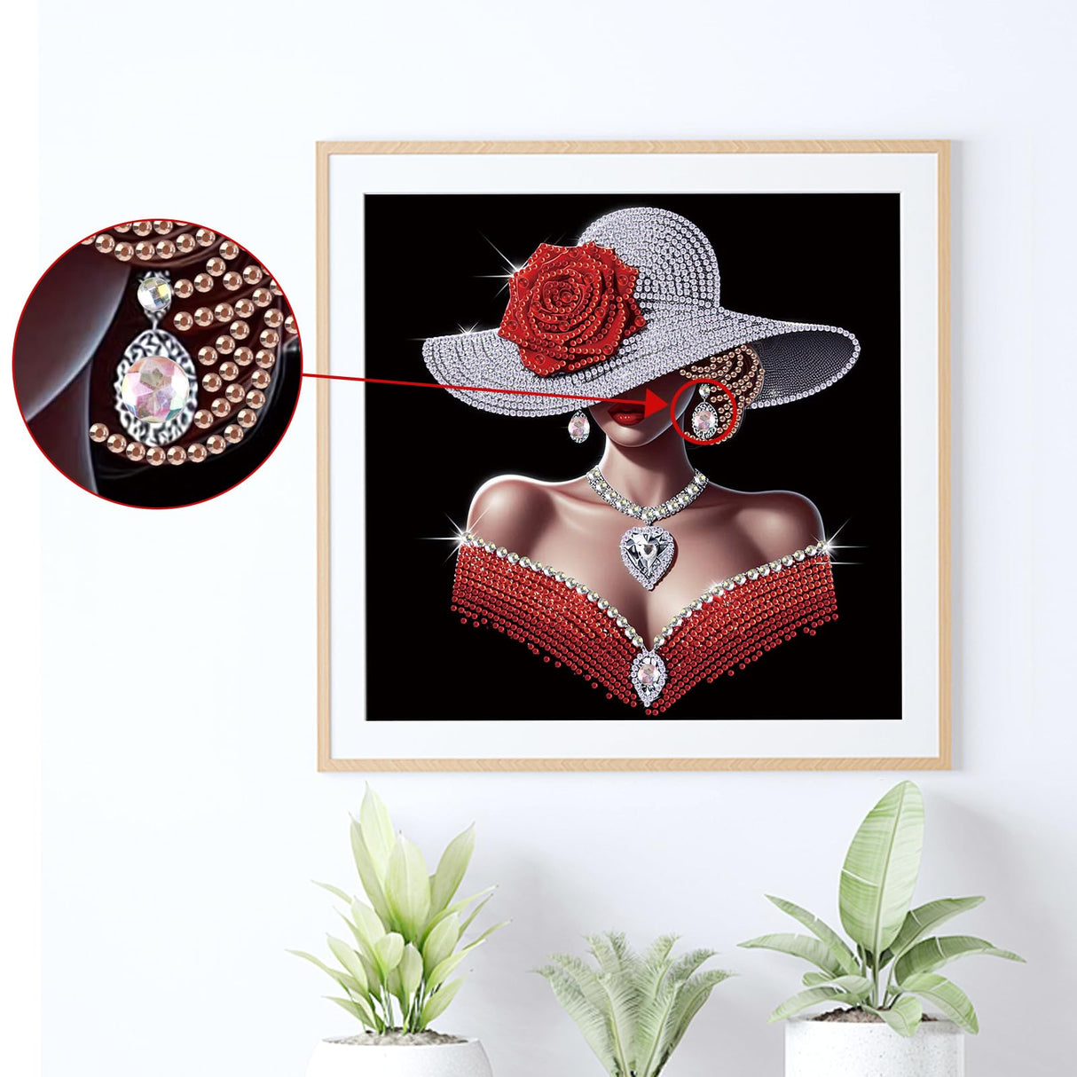 Elegant Woman Diamond Art Kits for Adults – 5D Special Shape Diamond Painting Kit for Beginners – DIY Rhinestone Diamond Art Painting for Home Wall Decor Gift – 11.8 x 11.8 inch antor