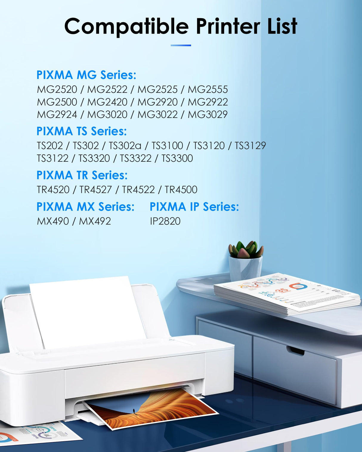 PG-245 XL/CL-246 XL High Capacity Combo Pack for Canon 245XL/Black and The 246XL/Color Works with Canon Pixma MX490 MX492 MG2522 TR4520 MG3022 MG2520 TS3100 TS3122 TS3300 Printer(1 Black,1 Tri-Color) TECKKIN