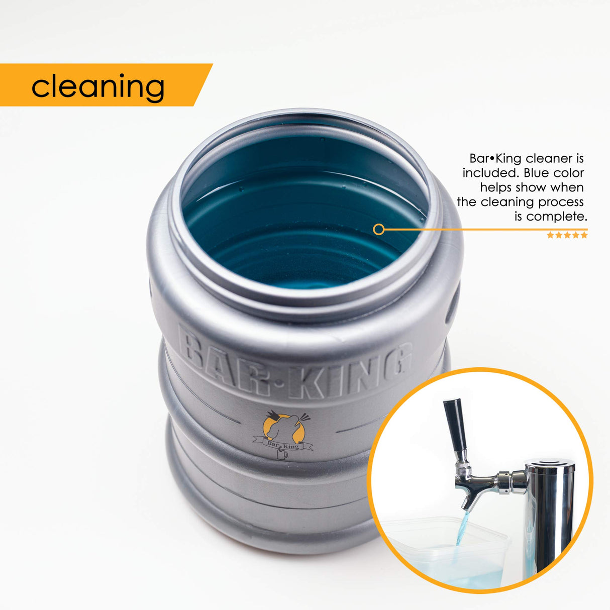 Bar-King Quick-Connect Kegerator Beer Line Cleaning kit. Finally, Cleaning Your Lines is Simple! (Includes Cleaning Powder) - for Standard Kegs Bar-King
