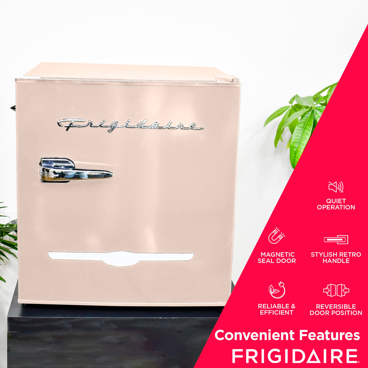 FRIGIDAIRE Coral EFR176- AMZ Retro Mini Refrigerator-Energy Saving-Adjustable Thermostat Control-Side Mounted Bottle Opener-Ideal for for Dorm, Office, RV, Garage, Apartment 1.6 Cubic Feet Frigidaire