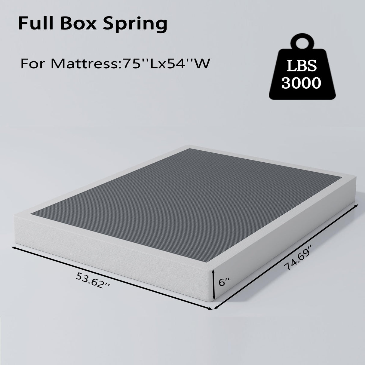 Vaciwe 6 Inch Full Box Spring and Cover Set, Box Springs Full Size, Heavy Duty Mattress Foundation, Easy Clean Cover, Simple Assembly Vaciwe