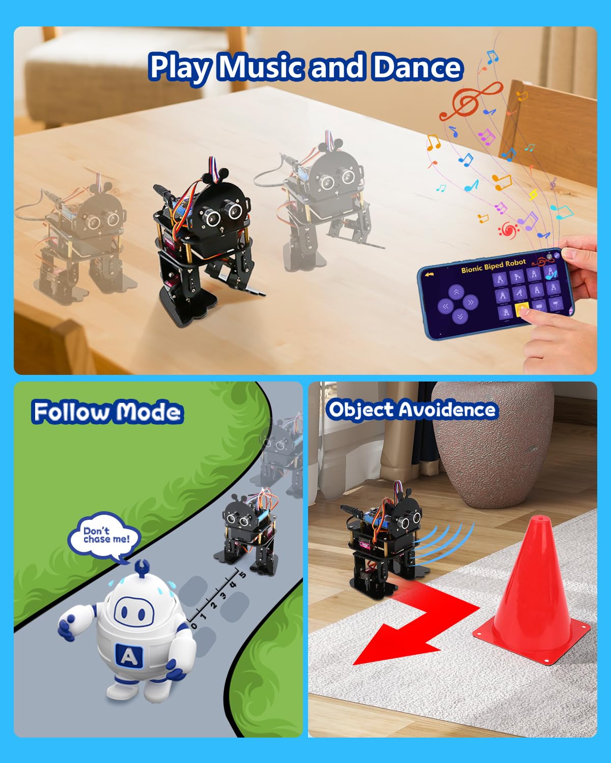 Biped Robot Kit STEM Toys Science Kit for Kids, Bionic Bipedal Robotics Programmable Coding Crafts Set for Arduino ESP32, Birthday Gift for Age 8-12 Boys Girls Teens ACEBOTT