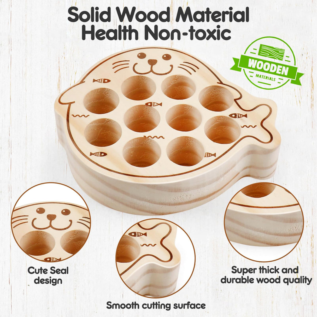 Magnetic Wooden Toys Fishing Game,Toddler Magnetic Fishing Toys Wood Puzzle Montessori Preschool Educational Activities Learning Hand-Eye Coordination Fine Motor Skills Toys for Boys Girls Ages 3+ NAODONGLI