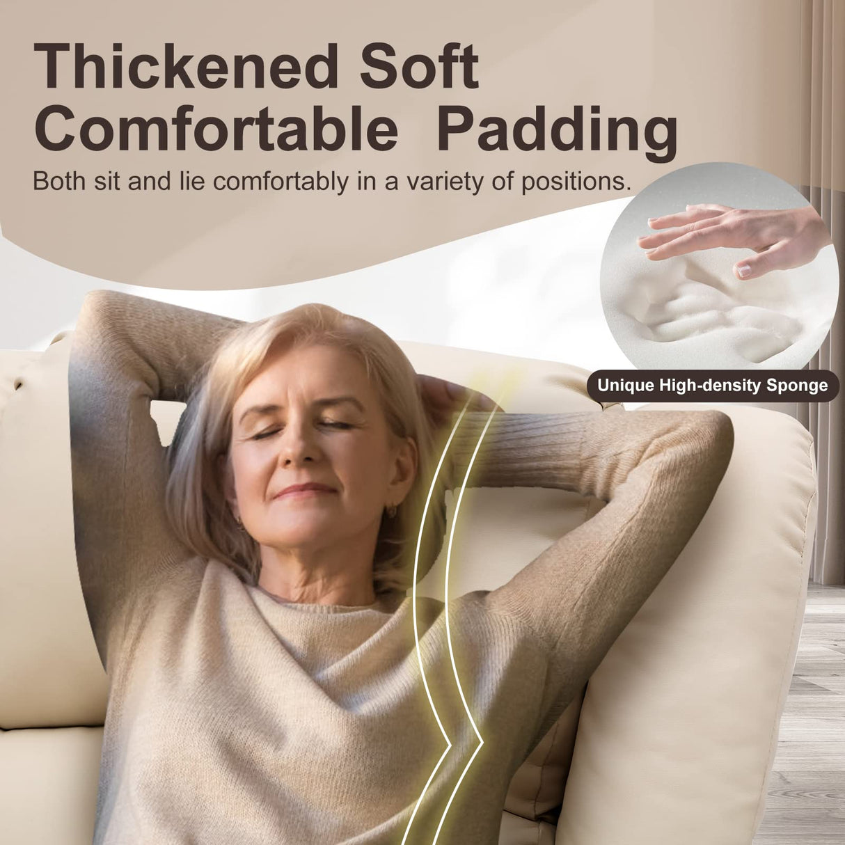 COMHOMA Power Lift Recliner for Elderly,Lift Chair with Heat and Massage,PU Recliner Sofa with Timing Function 2 Side Pockets,Cup Holders and Infinite Position for Living Room (White) COMHOMA