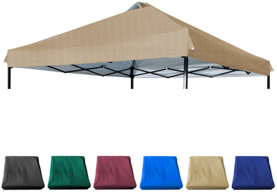 JANCANOPY 10x10 Canopy Replacement Top with Air Vent Silver Coated for Straight Leg Canopy Frame, (Beige Ripstop)