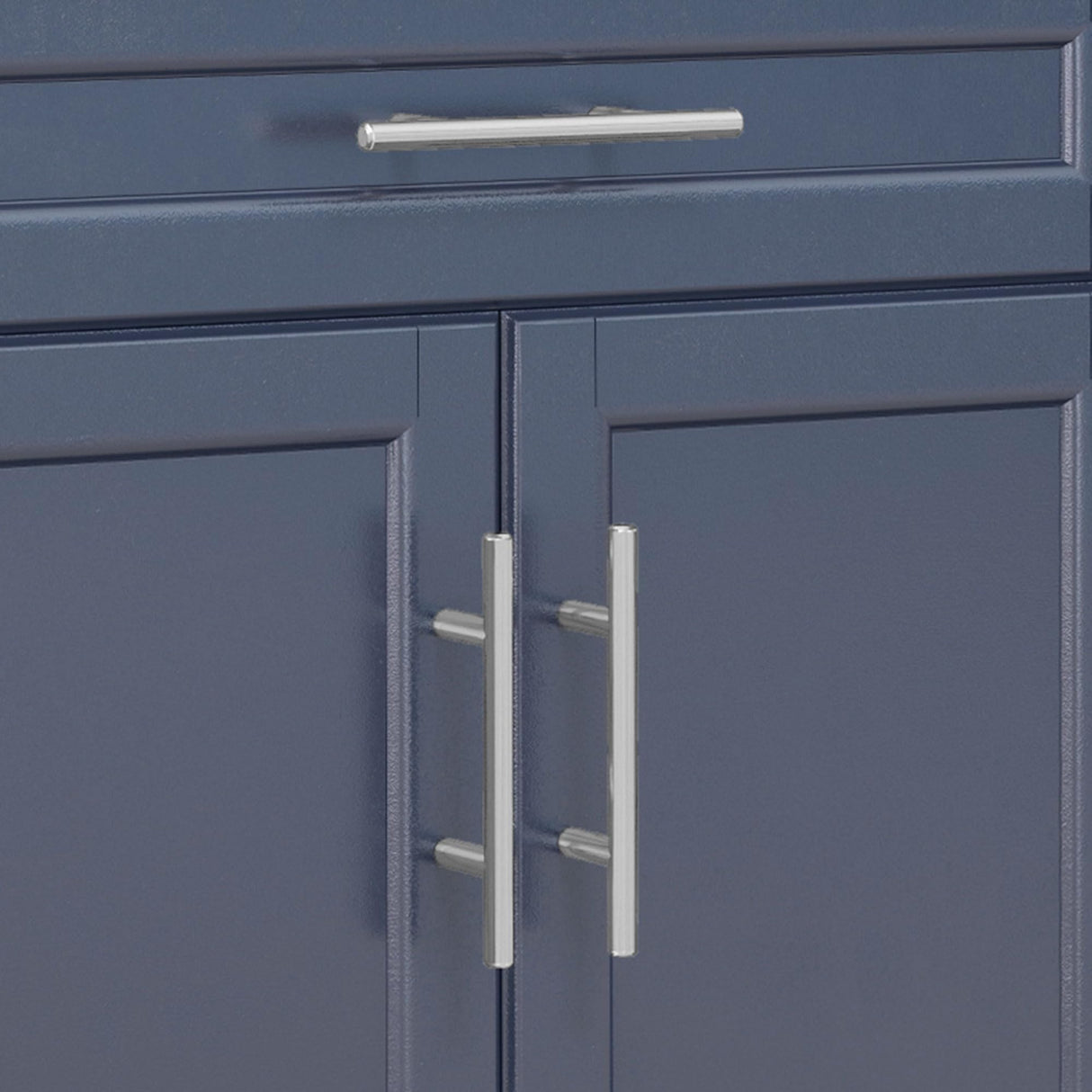 HOMCOM Kitchen Island on Wheels, Rolling Kitchen Cart with Stainless Steel Countertop, Drawer, Towel Rack and Spice Rack, Utility Storage Trolley, Deep Blue HOMCOM