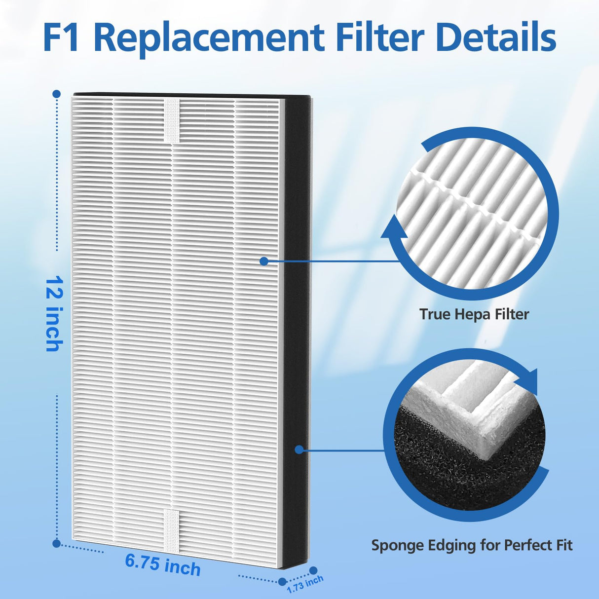 4 Pack F1 True HEPA Repalcement Filter Compatible with 3M Filtrete Room Air Purifier Models FAP-C01-F1,FAP-T02-F1, FAP-C01BA-G1, FAP-T02WA-G1, FAP-ST02W and FAP-ST02N LINNIW