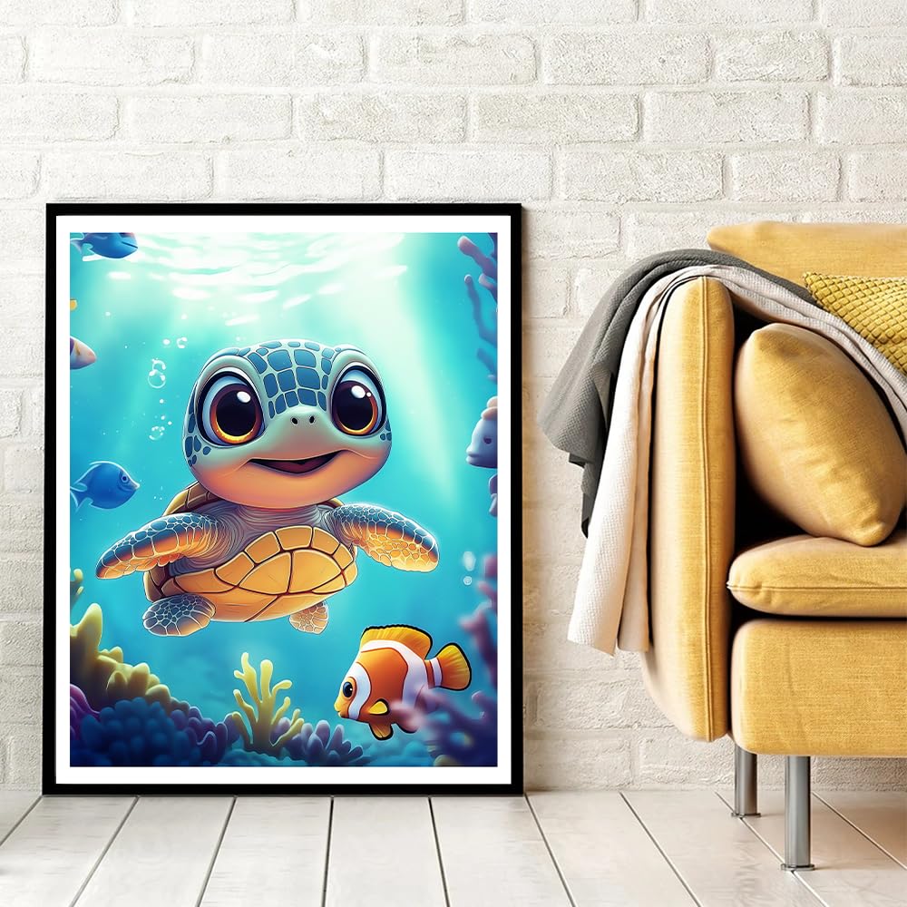 Natuyalo Paint by Numbers for Adults Beginner, Sea Turtle Acrylic Painting by Number Kits Animal DIY Art Craft Kits Suitable for Home Wall Decoration Frameless (16x20 Inch) Natuyalo